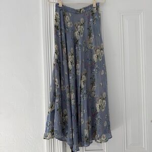 Vintage Sarah Arizona reversible Floral Maxi Skirt in Blue and Cream